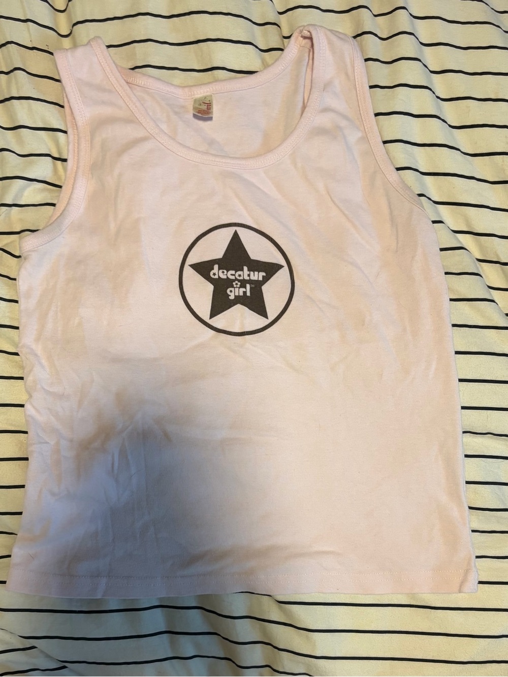 Anvil  Decatur Girl Light Pink Tank Top with Gray Star Logo